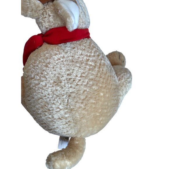 Dog Plush Golden Lab Puppy Holiday Christmas Deer Reindeer Antlers Red Scarf VTG - Picture 7 of 10